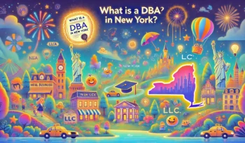 Colorful illustration of "What is a DBA" in the style of Disney